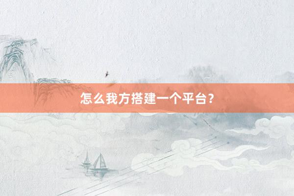 怎么我方搭建一个平台？